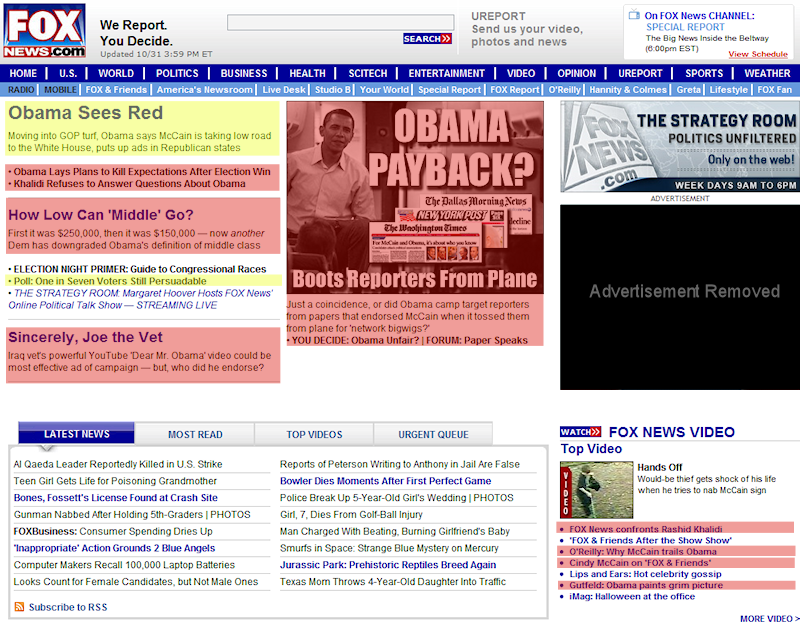 Screenshot of Fox News website